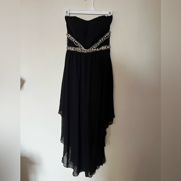 Women’s Black Strapless High-Low Dress - Picture 1 of 6
